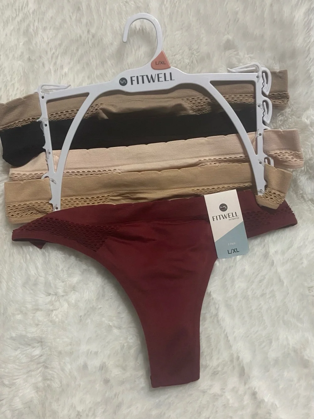 Women’s Seamless Thong Pack - Burgundy, Black, Nude, Tan